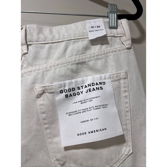 Good American Women's White Good Standard Straight Baggy Jeans Size 30 NWT - Picture 9 of 11